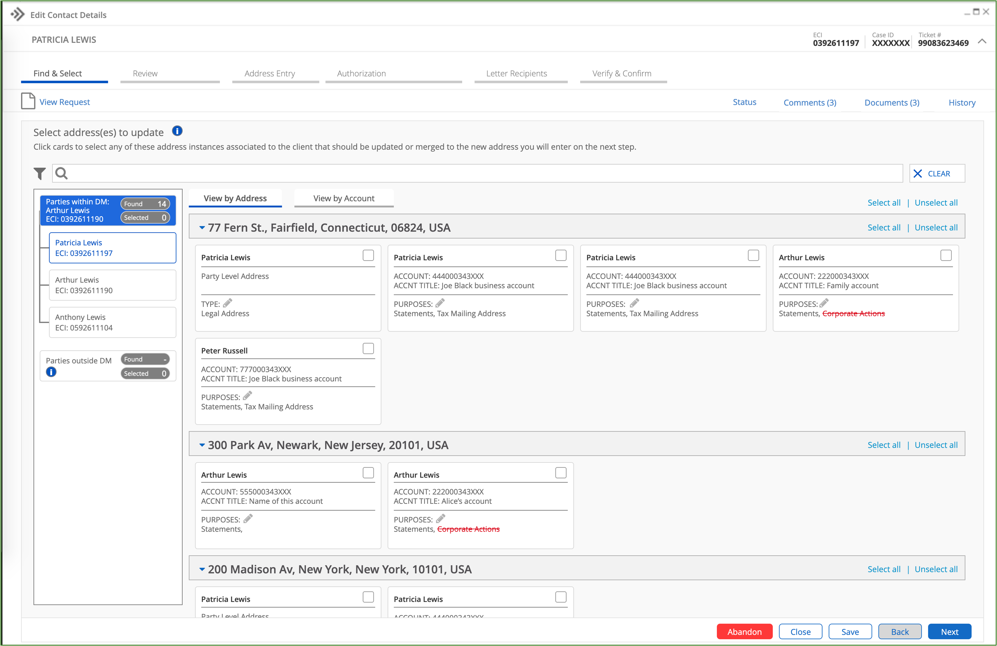 Strategic Address Application UI